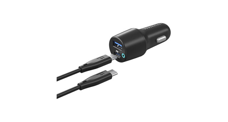 Powerology Dual Port LED Car Charger PD 20W+QC 18W
