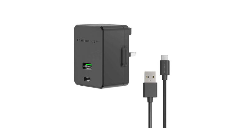 Powerology Dual Port Ultra-Quick PD Charger 36W with Type-C Cable 1.2m