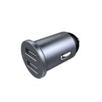 Powerology Dual USB-A Port Mini Car Charger for Two Devices Simultaneously, Quick Charging
