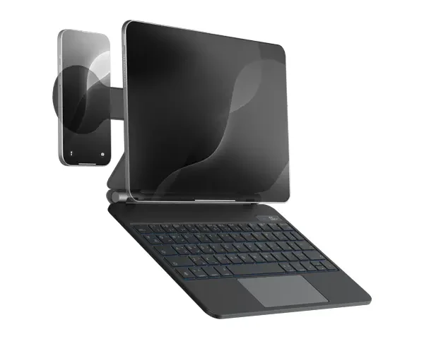 Powerology DynaBoard Wireless Keyboard Case With MagSafe Phone Holder for iPad 11"(M4)