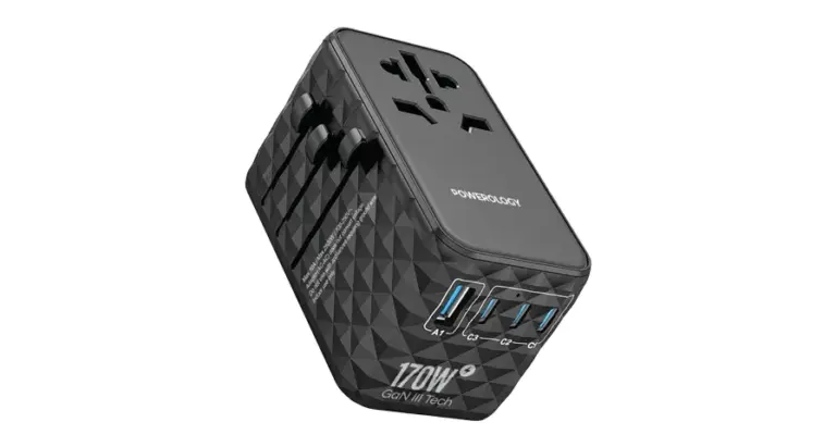 Powerology GaN 170W Universal Charger with 4-Ports Fast Charging + Ac