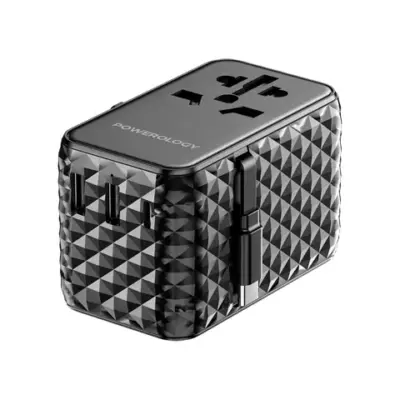 Powerology GaN Universal Charger Retractable Type-C Cable