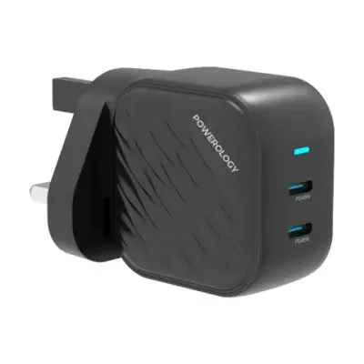 Powerology Gan Dual USB-C Wall Charger