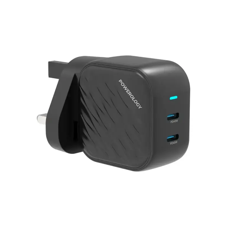 Powerology Gan Dual USB-C Wall Charger