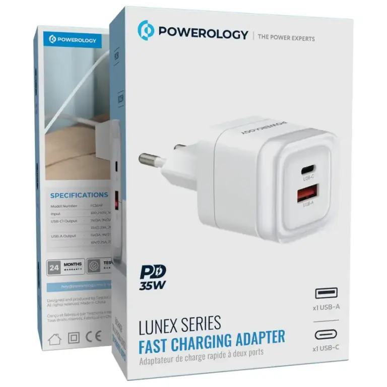 Powerology Lunex Series Fast Charging Adapter PD 35W