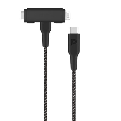 Powerology MFI Braided Type-C to Type-C and Lightning 2in1 C94 Cable 1.2M
