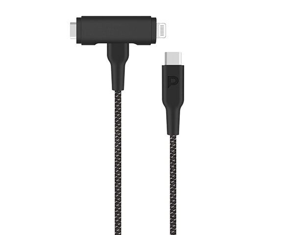 Powerology MFI Braided Type-C to Type-C and Lightning 2in1 C94 Cable 1.2M