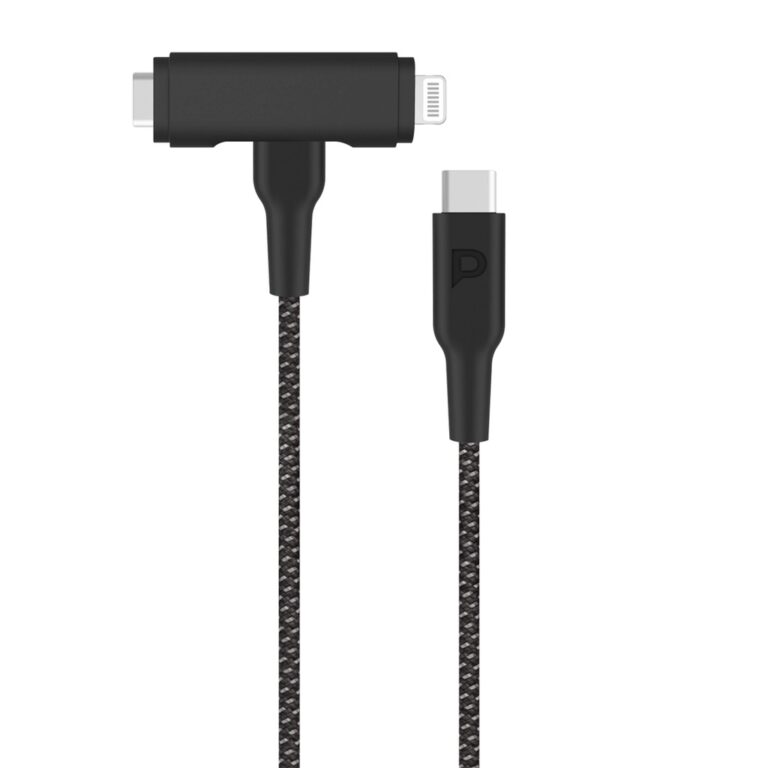 Powerology MFI Braided Type-C to Type-C and Lightning 2in1 C94 Cable 1.2M