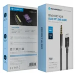 Powerology Power Sync Weave USB-C To 3.5mm Audio 1.2m Cable