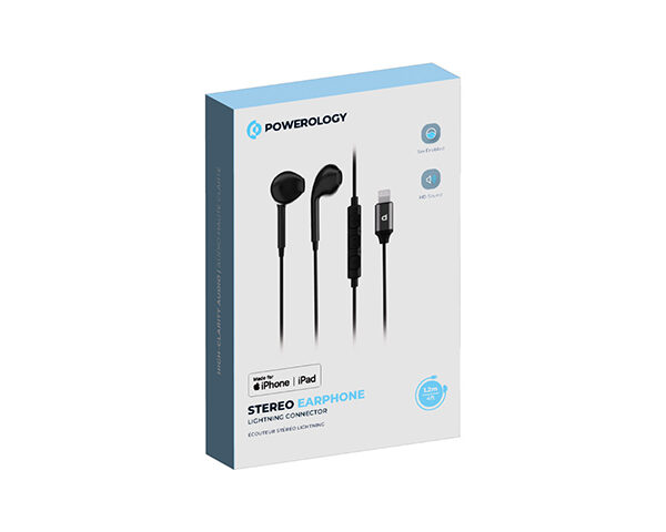 Powerology Stereo MFi Lightning Earphones 1.2M