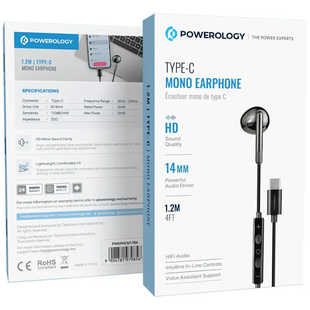 Powerology Type-C Mono Earphone 3 Powerology Type-C Mono Earphone