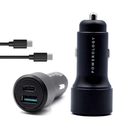 Powerology Ultra-Quick Car Charger with USB-C Cable