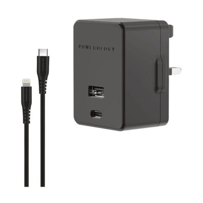 Powerology Ultra-Quick Wall Charger with 4ft / 1.2m USB-C to Lightning Cable
