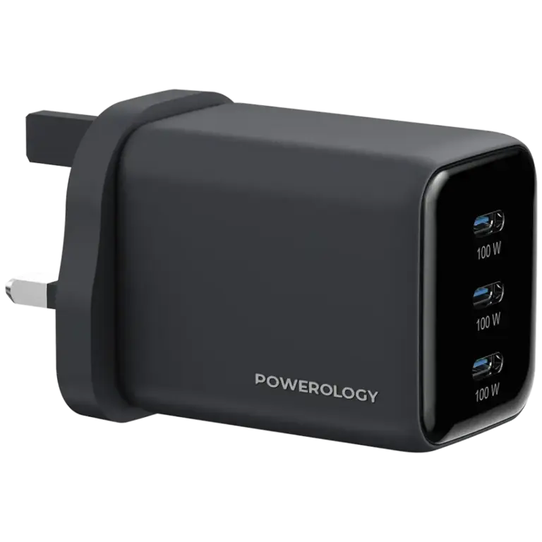 Powerology Volt-X 100W Multi-Port Gan Wall Charger