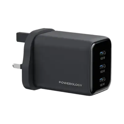 Powerology Volt-X 100W Multi-Port Gan Wall Charger