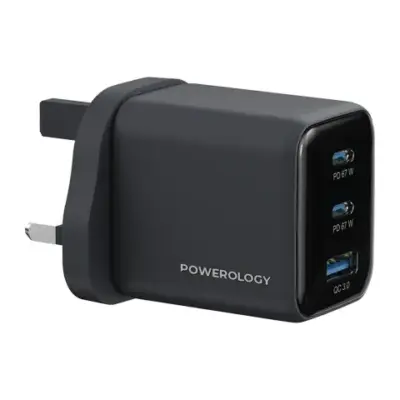 Powerology Volt-X 67W Multi-Port Gan Wall Charger