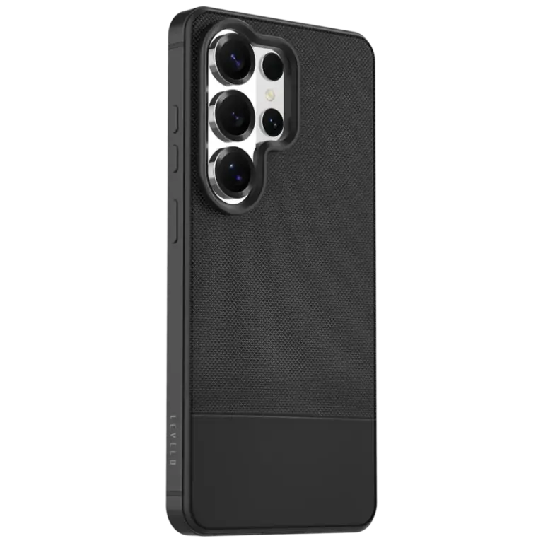 levelo Cuir Leather Hybrid Case for S26 Ultra- Black