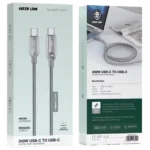 Green Lion 240W USB-C to USB-C Ultra Fast Charging 1m Braided Cable - Gray
