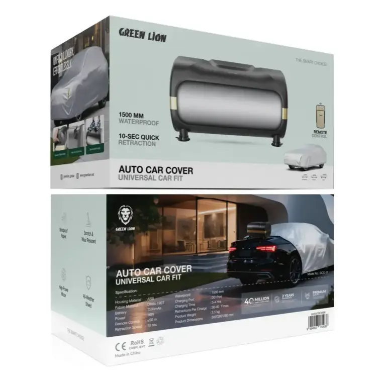 Green Lion Auto Car Cover Universal Fit - Black