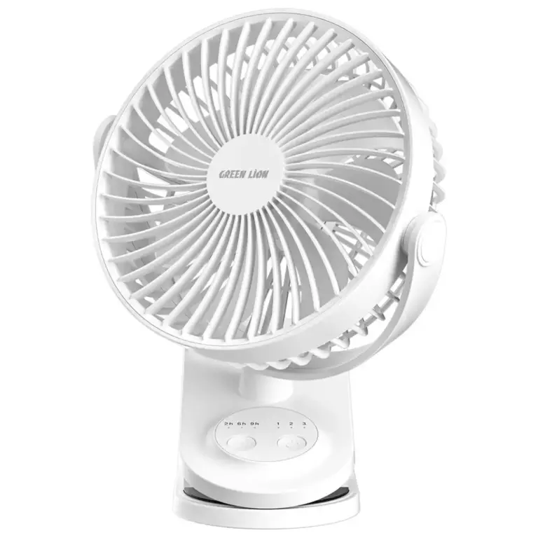 Green Lion Clip Fan Portable Clip-on Design - White