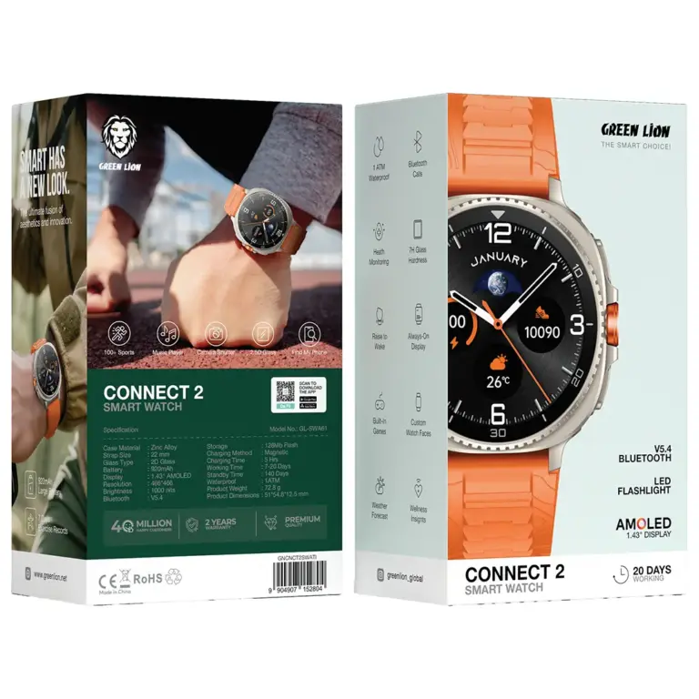 Green Lion Connect2 Smart Watch with 1.43'' AMOLED Display