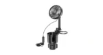 Green Lion Drive Fan Duo 2-In-1 Cup Holder with Car Fan - Black
