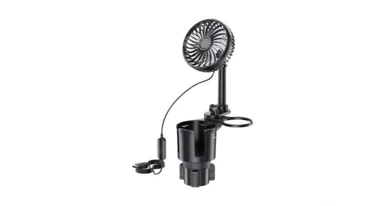 Green Lion Drive Fan Duo 2-In-1 Cup Holder with Car Fan - Black