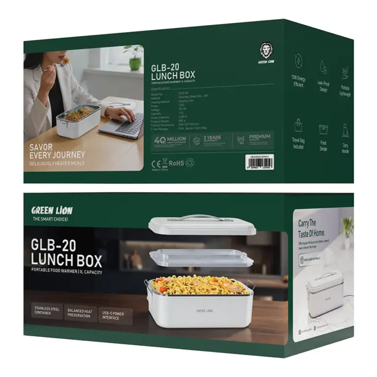 Green Lion GLB-20 Lunch Box Portable Food Warmer - White
