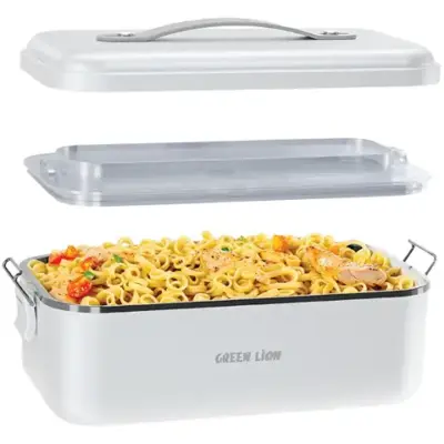Green Lion GLB-20 Lunch Box Portable Food Warmer - White