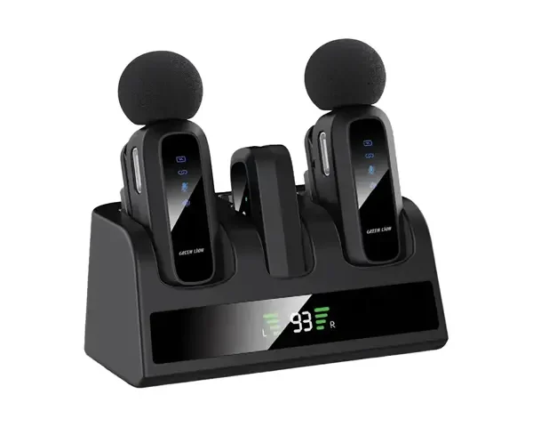 Green Lion GM-89X 2-In-1 Wireless Microphone with Noise Cancellation - Black