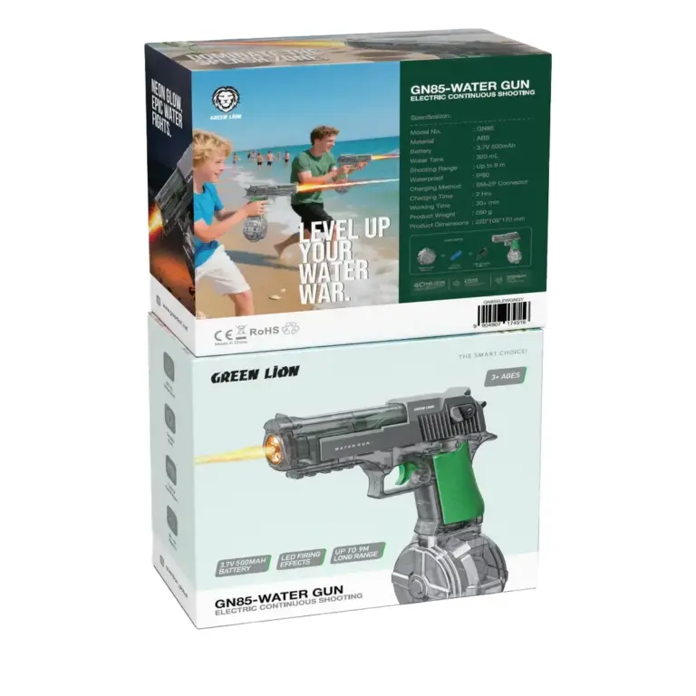 Green Lion GN85-Water Gun with Electric Continuous Shooting - Grey