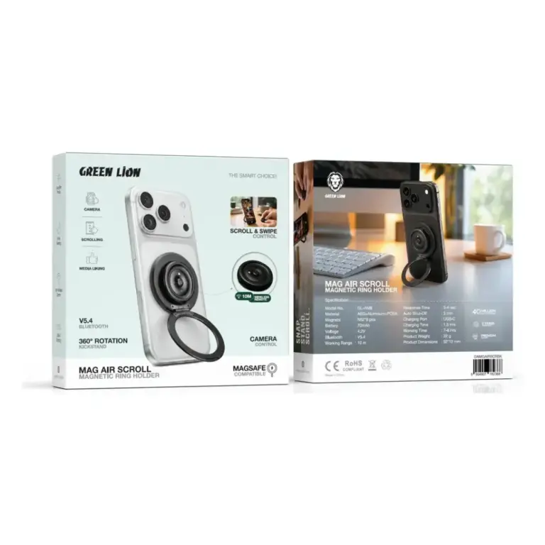 Green Lion Mag Air Scroll Magnetic Ring Holder - Black