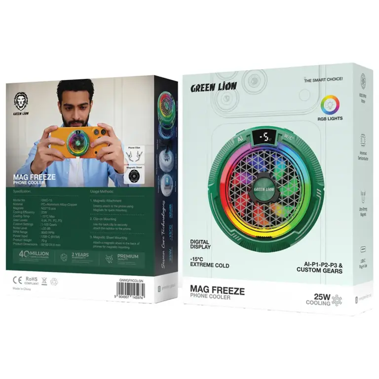 Green Lion Mag Freeze Phone Cooler - Green