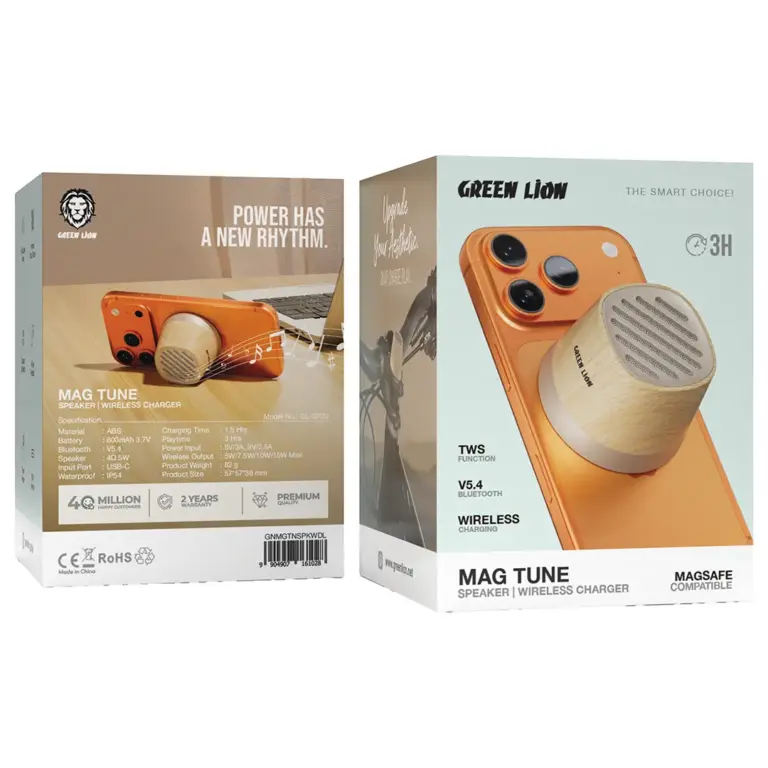 Green Lion Mag Tune Mini Speaker & Wireless Charger