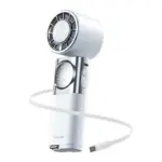 Green Lion Power Wind Handheld Fan with Power Bank- White