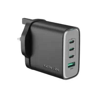 Green Lion Supra 100W UK Wall Charger - Black