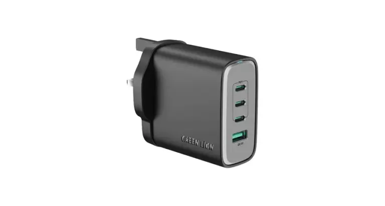 Green Lion Supra 100W UK Wall Charger - Black