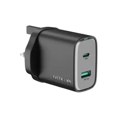 Gadget Pulse Kenya 5 Green Lion Supra 45W UK Wall Charger - Black