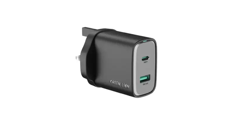 Green Lion Supra 45W UK Wall Charger - Black