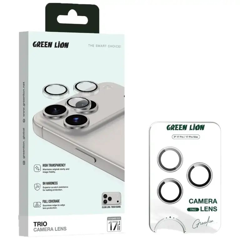 Green Lion Trio Camera Lens Protector for iPhone 17 Pro/Pro Max - Clear