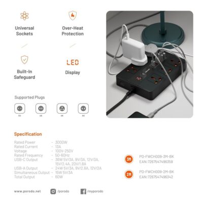 Green Lion Type-C Port Wall Charger 20W EU with Type-C to Type-C Cable 1.2M – Black