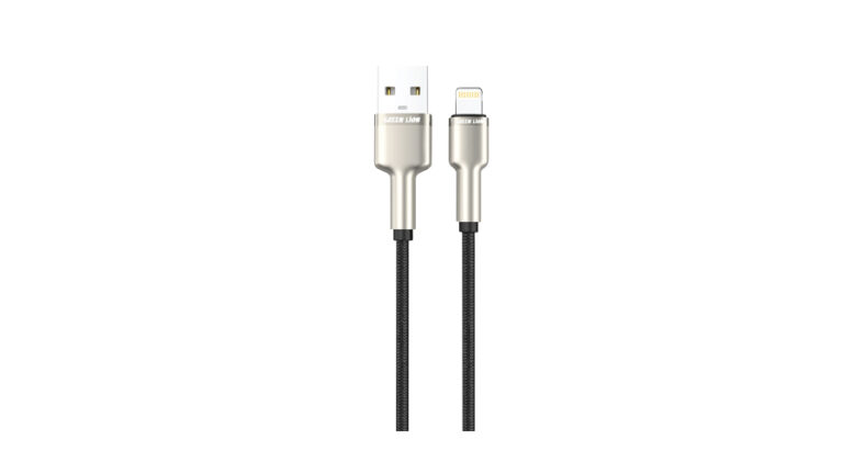 Green Lion USB-A to Lightning Braided Cable - Black
