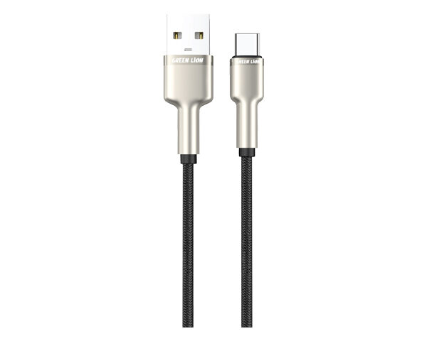 Green Lion USB-A to USB-C Braided Cable - Black