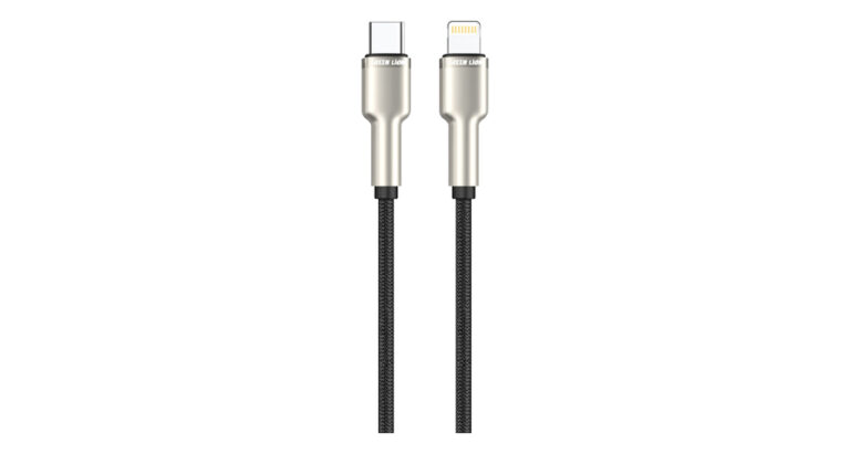 Green Lion USB-C to Lightning Braided Cable - Black