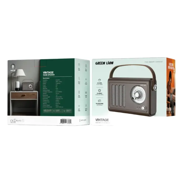 Green Lion Vintage Radio Speaker - Brown