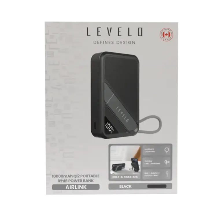 Levelo AirLink 10000mAh MagSafe Power Bank - Black