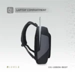 Levelo Lisbon Carrying Laptop/Universal 15.6” Backpack - Black/Grey