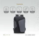 Levelo Lisbon Carrying Laptop/Universal 15.6” Backpack - Black/Grey