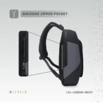 Levelo Lisbon Carrying Laptop/Universal 15.6” Backpack - Black/Grey