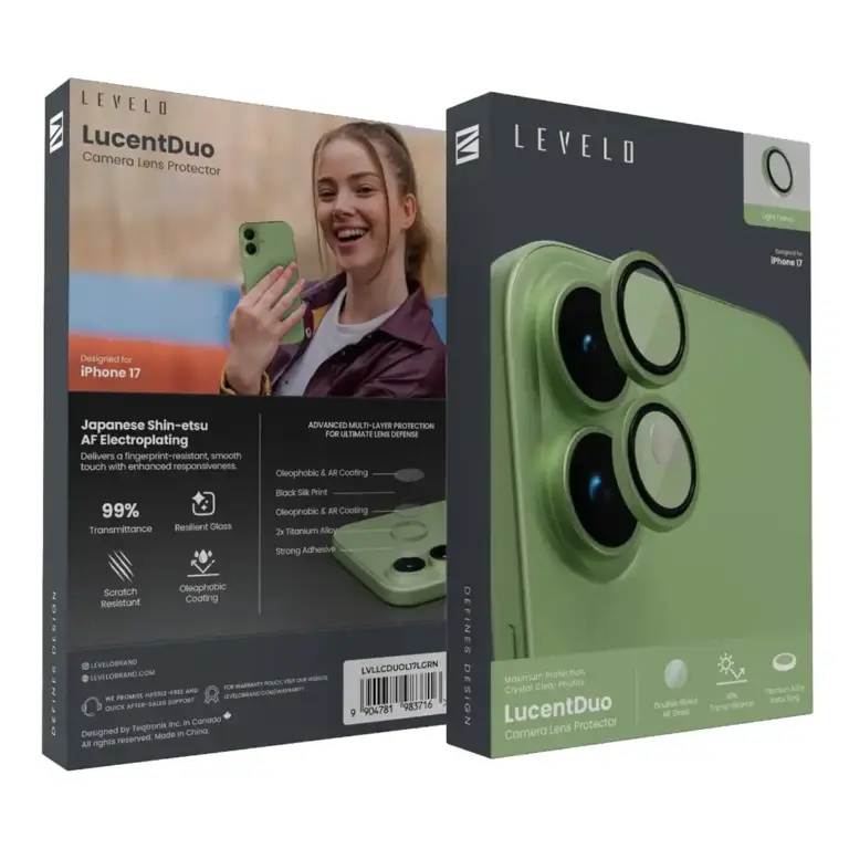 Levelo LucentDuo Camera Lens Protector for iPhone 17